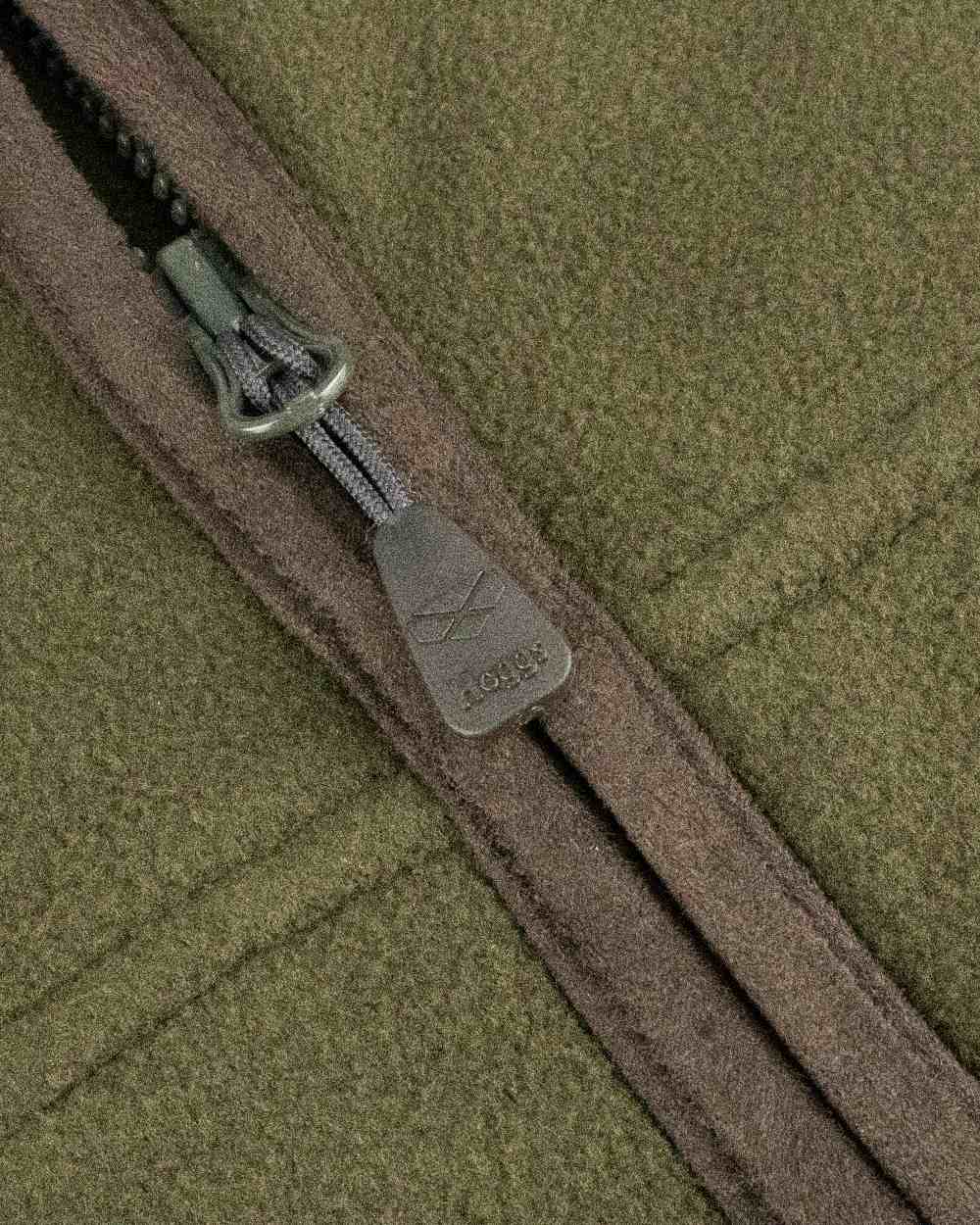 Green Coloured Hoggs of Fife Woodhall Fleece Jacket on white background #colour_green