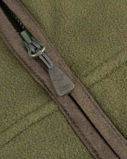 Green Coloured Hoggs of Fife Woodhall Fleece Jacket on white background #colour_green