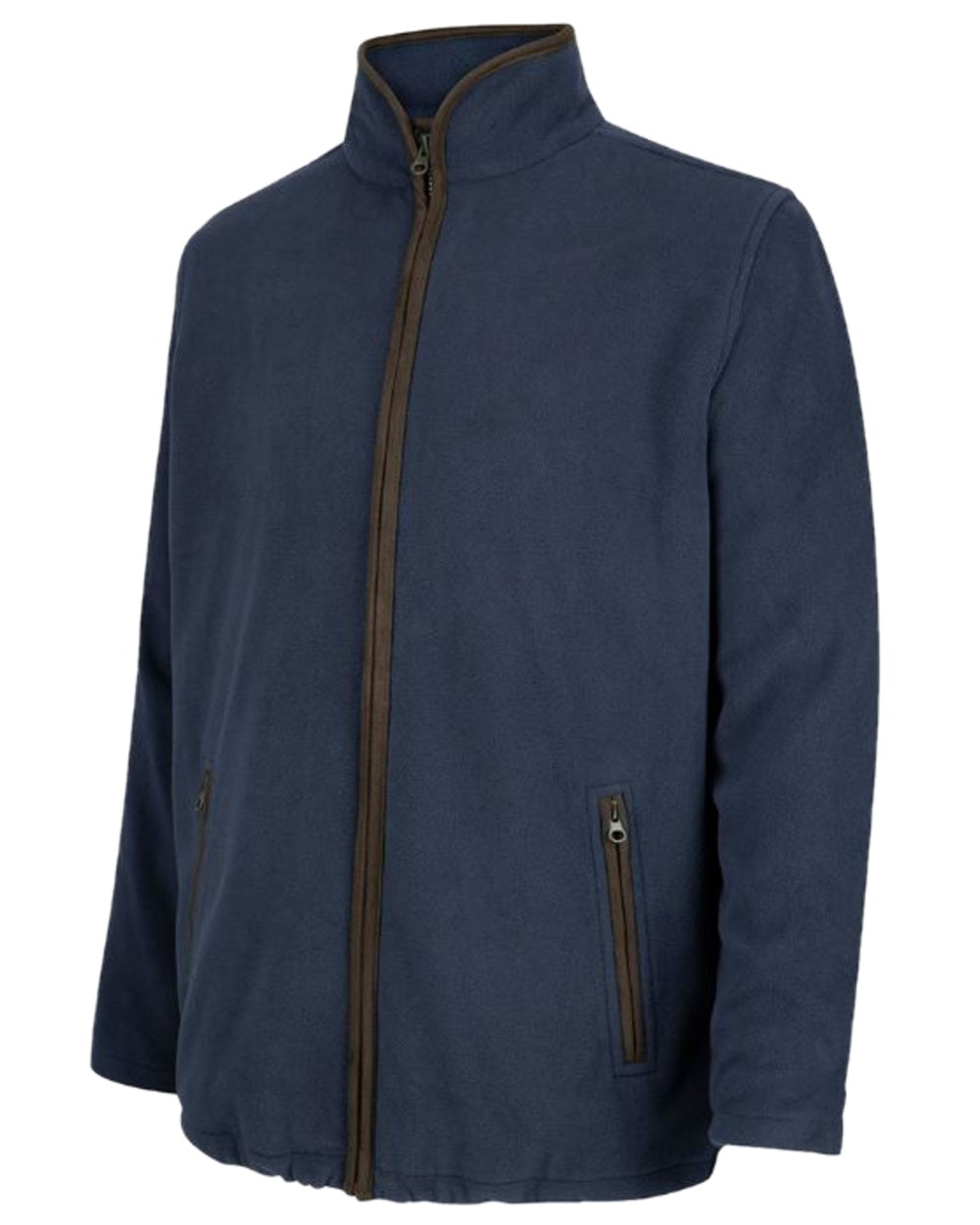 Navy Coloured Hoggs of Fife Woodhall Fleece Jacket on white background #colour_navy