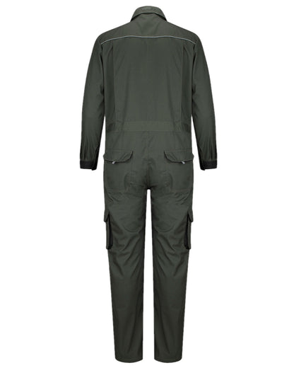 Spruce Black Coloured Hoggs of Fife Workhogg Zipped Cotton Coverall on white background #colour_spruce-black