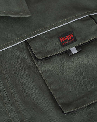 Spruce Black Coloured Hoggs of Fife Workhogg Zipped Cotton Coverall on white background #colour_spruce-black