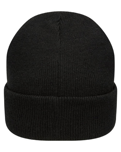 Black coloured Hoggs of Fife Knitted Thinsulate Waterproof Beanie on white background #colour_black