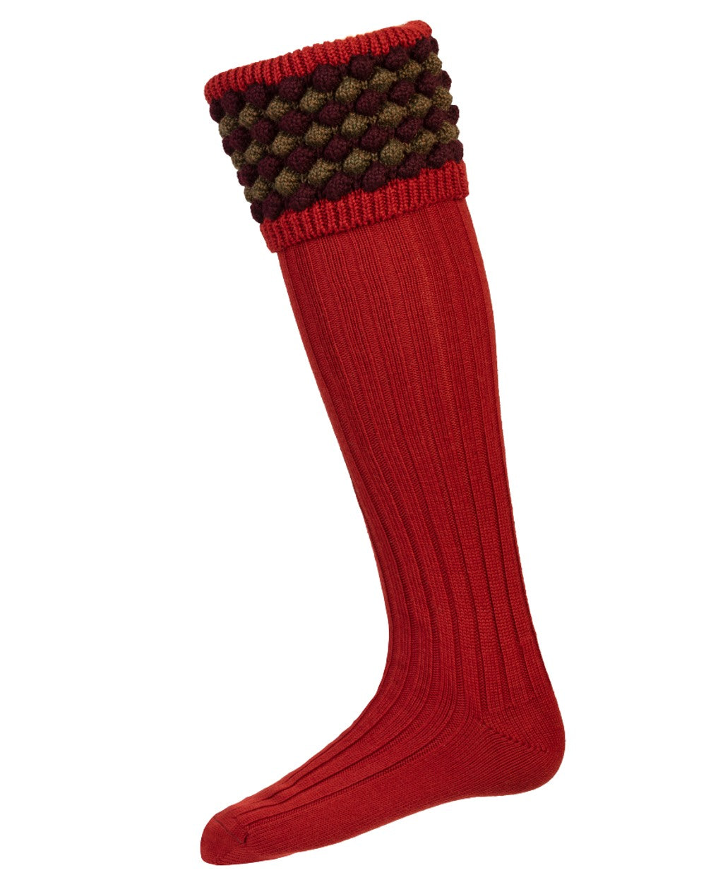 Chestnut coloured House of Cheviot Angus Socks on white background #colour_chestnut