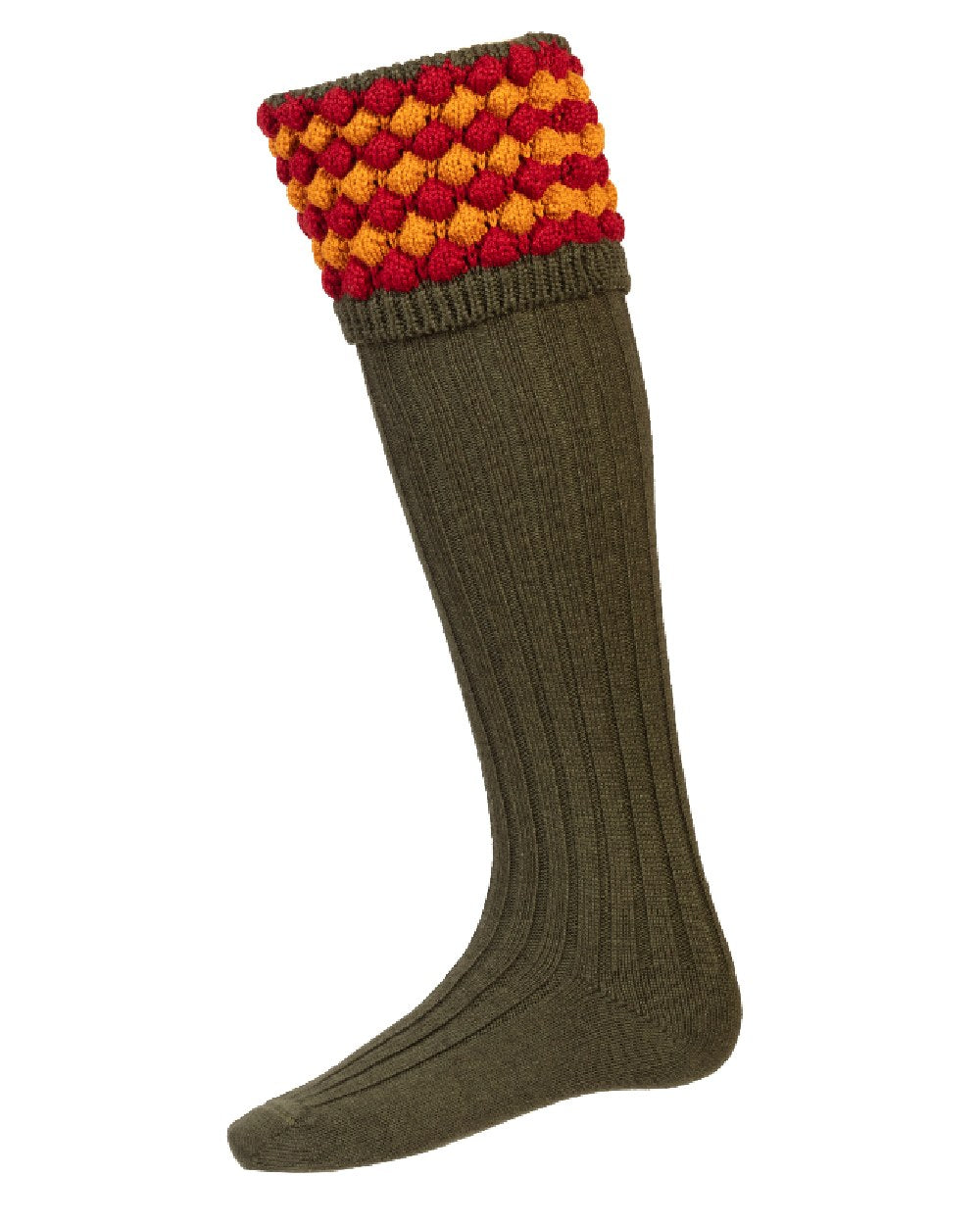 Spruce coloured House of Cheviot Angus Socks on white background #colour_spruce