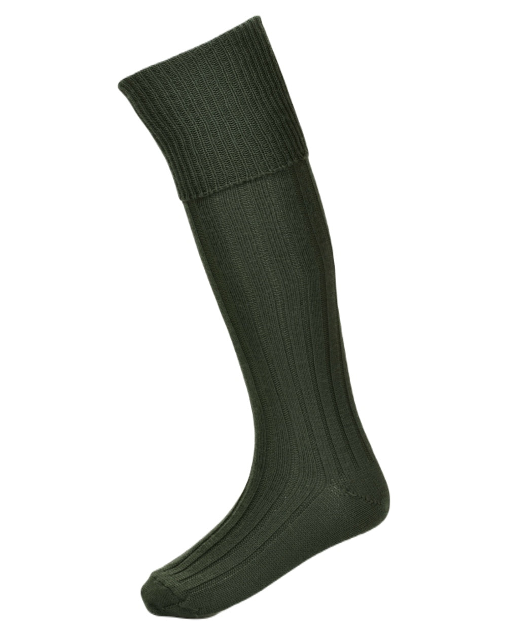 Spruce coloured House of Cheviot Jura Socks on white background #colour_spruce