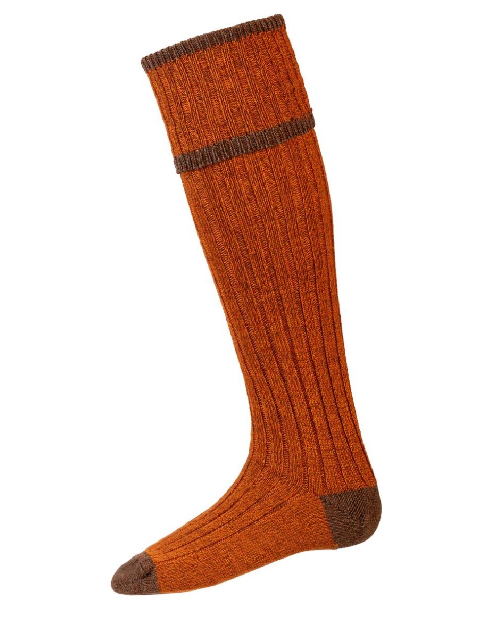Honeysuckle coloured House of Cheviot Kyle Socks on white background #colour_honeysuckle