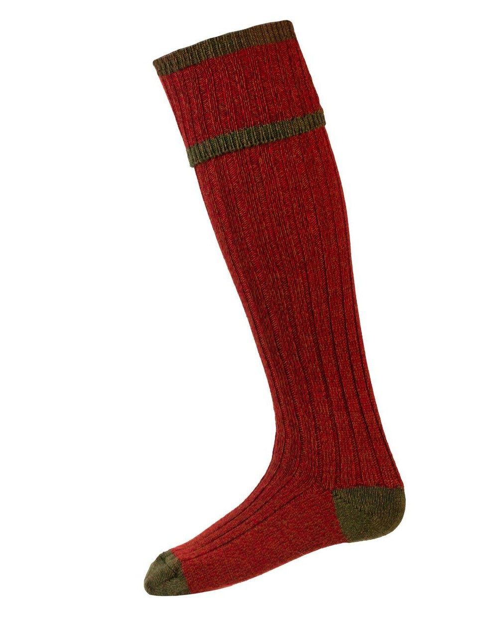 Rosehip coloured House of Cheviot Kyle Socks on white background #colour_rosehip
