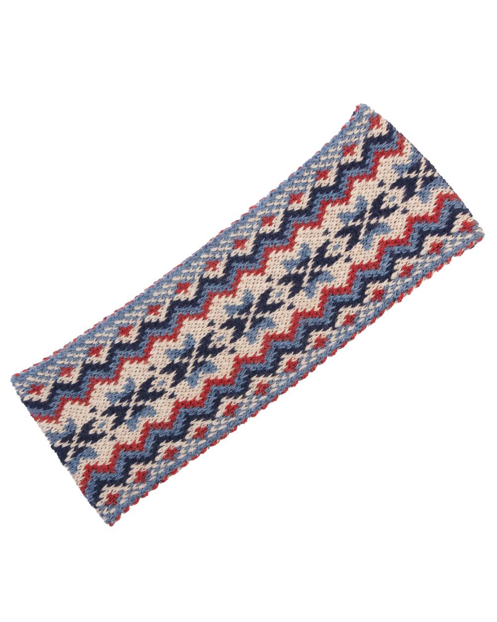 Navy coloured House of Cheviot Lady Fairisle Headband on white background #colour_navy