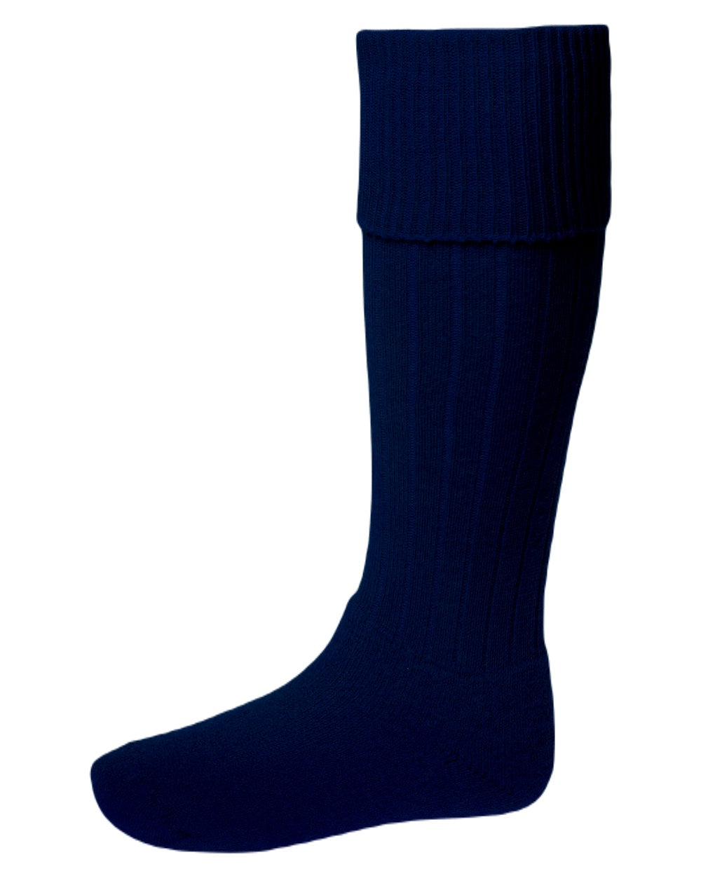 Navy coloured House of Cheviot Scarba Socks on white background #colour_navy