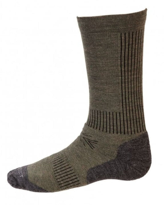 Moss green coloured House of Cheviot Munro Performance Socks on white background #colour_moss-green