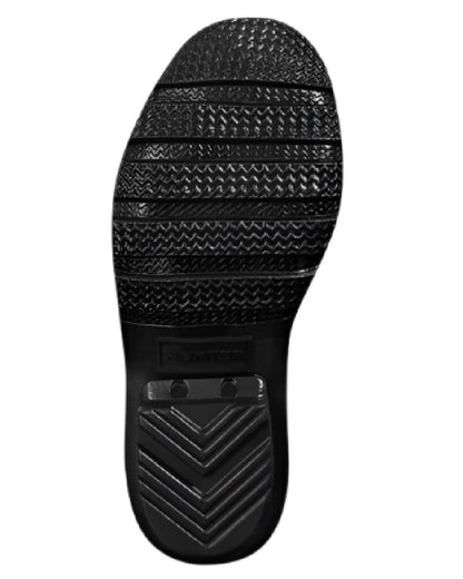 Black coloured Hunter Big Kids Original Pearlised Wellington Boots on white background #colour_black