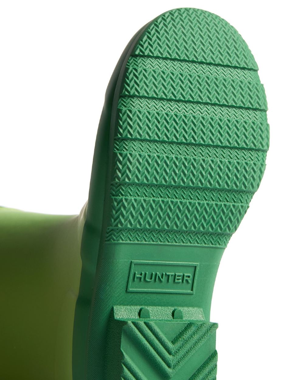 Sea Lettuce Twisting Green coloured Hunter Big Kids Original Wellington Boots on white background #colour_sea-lettuce-twisting-green