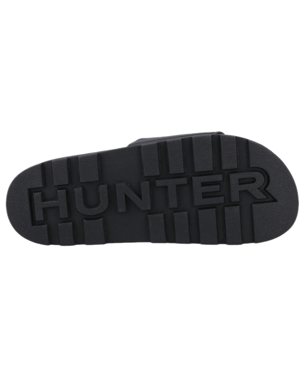 Black Coloured Hunter Core Embossed Sliders on white background #colour_black