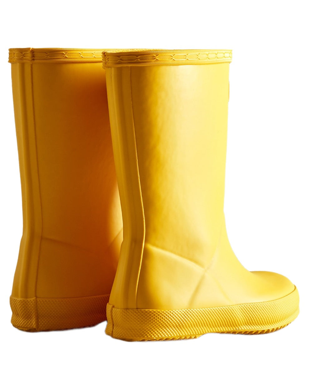 Hunter Yellow coloured Hunter Kids First Classic Wellingtons on white background #colour_hunter-yellow