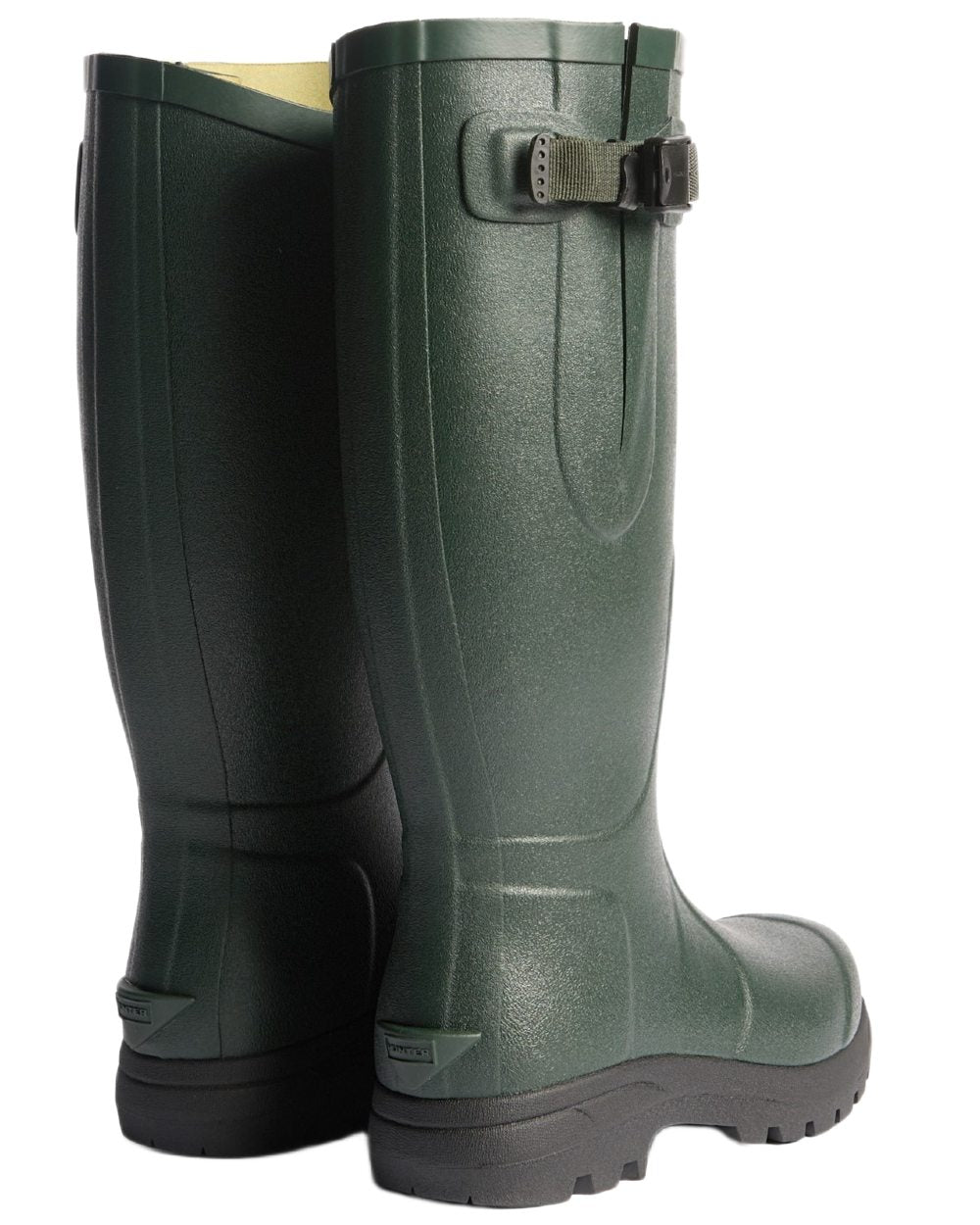 Dark Olive Black Coloured Hunter Mens Balmoral MK II Boots on white background #colour_dark-olive-black