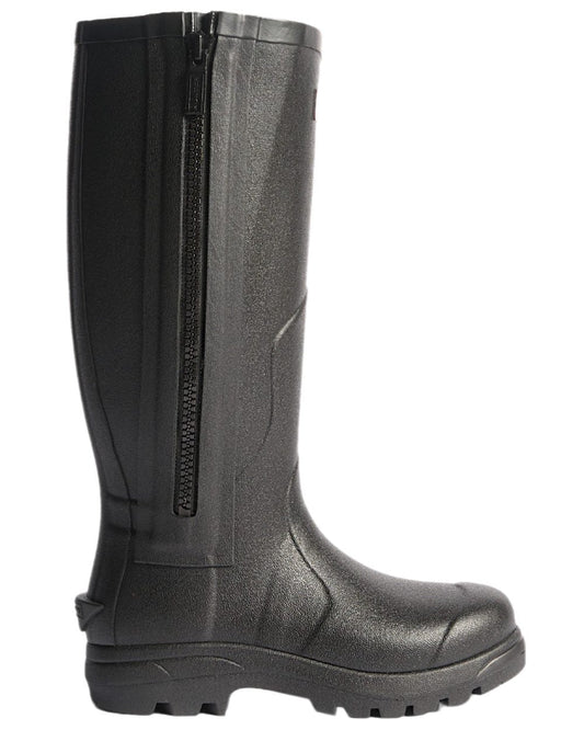 Black Coloured Hunter Mens Balmoral MK II Full Zip Boots on white background #colour_black