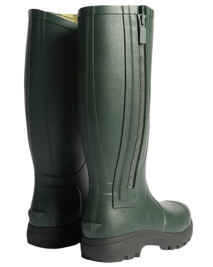 Dark Olive Black Coloured Hunter Mens Balmoral MK II Full Zip Boots on white background #colour_dark-olive-black