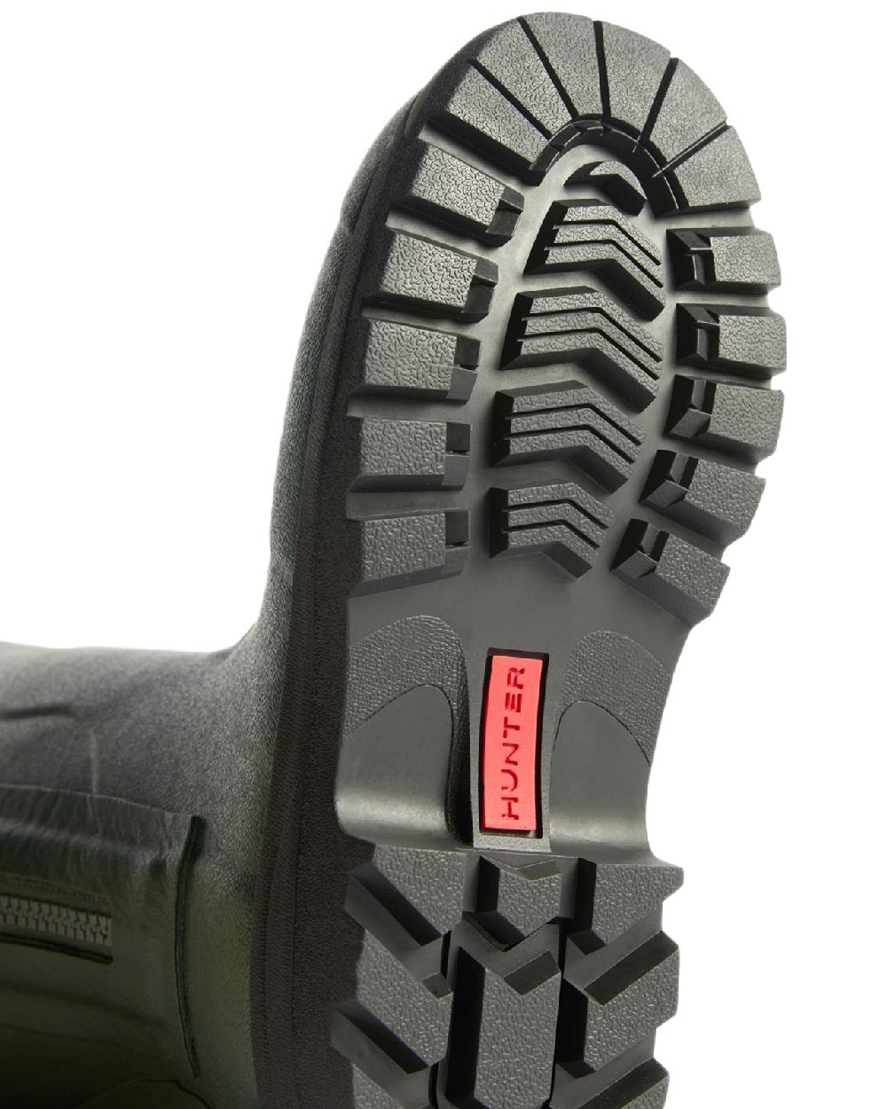 Dark Olive Black Coloured Hunter Mens Balmoral MK II Full Zip Boots on white background #colour_dark-olive-black