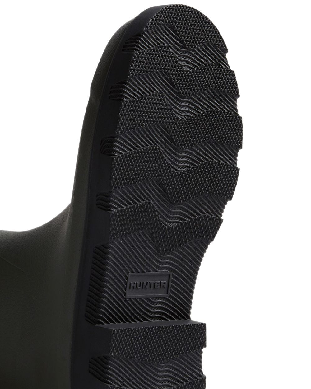 Dark Olive Black Coloured Hunter Mens Downpour Adjustable Tall Boots on white background #colour_dark-olive-black