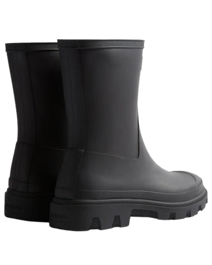 Black Coloured Hunter Mens Downpour Insulated Short Boots on white background #colour_black
