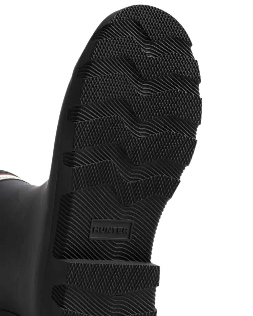 Black Coloured Hunter Mens Downpour Insulated Short Boots on white background #colour_black