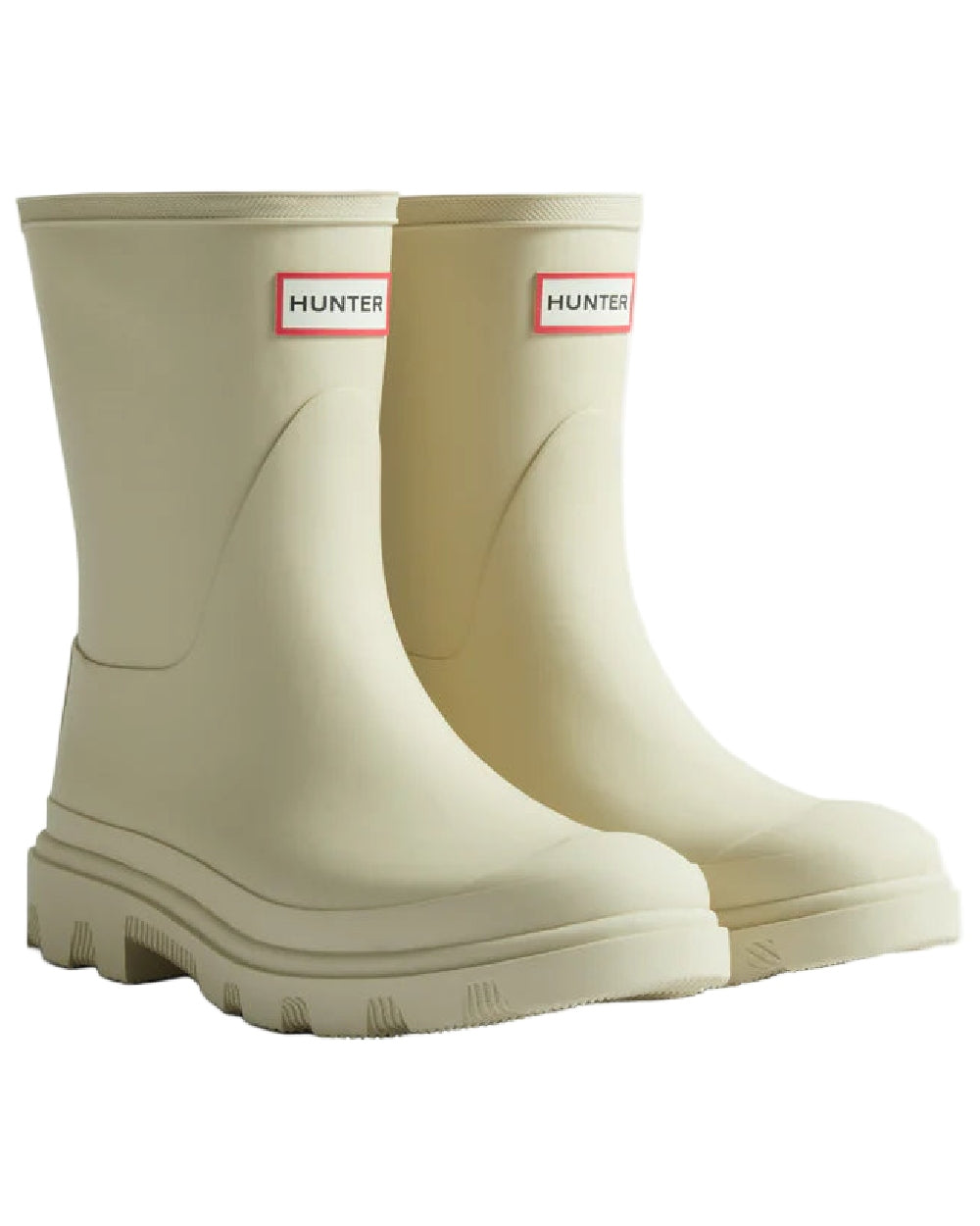 Gravel Coloured Hunter Mens Downpour Insulated Short Boots on white background #colour_gravel