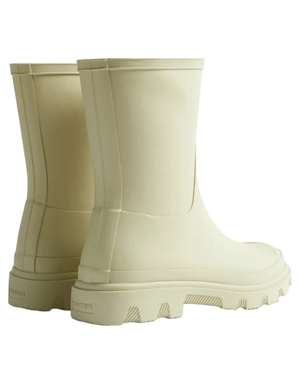 Gravel Coloured Hunter Mens Downpour Insulated Short Boots on white background #colour_gravel