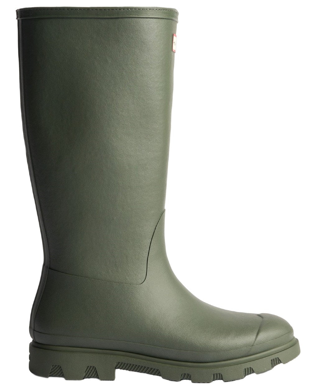 Dark Olive Coloured Hunter Mens Downpour Insulated Tall Boots on white background #colour_dark-olive