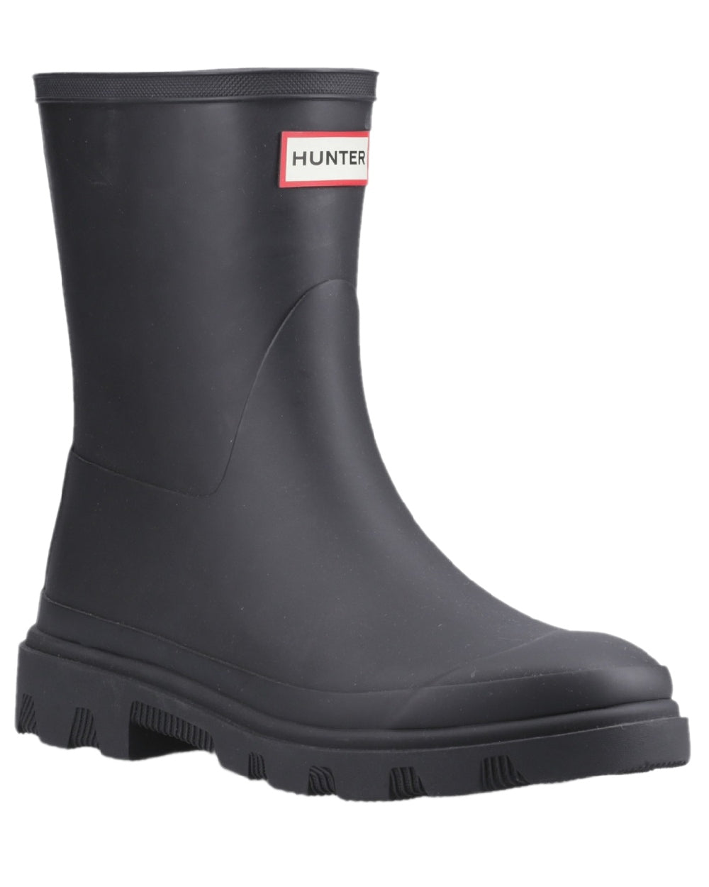 Hunter Navy Coloured Hunter Mens Downpour Short Boots on white background #colour_hunter-navy