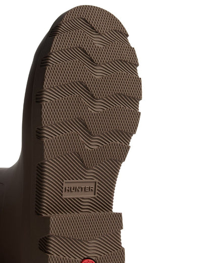 Chocolate Brown Coloured Hunter Mens Downpour Short Boots on white background #colour_chocolate-brown