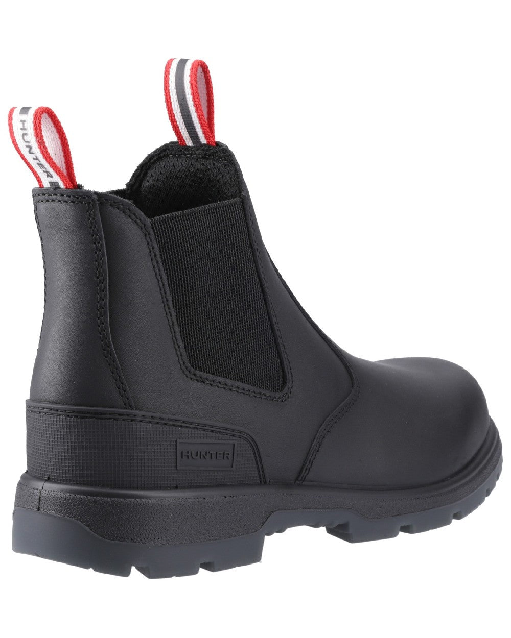 Black Coloured Hunter Mens Drift Dealer Boots on white background #colour_black