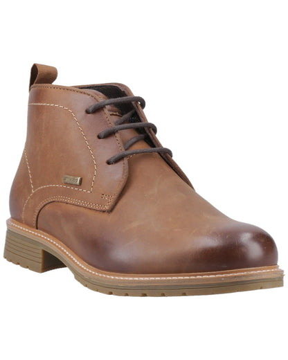 Dark Tan Coloured Hunter Mens Jura Ankle Boots on white background #colour_dark-tan