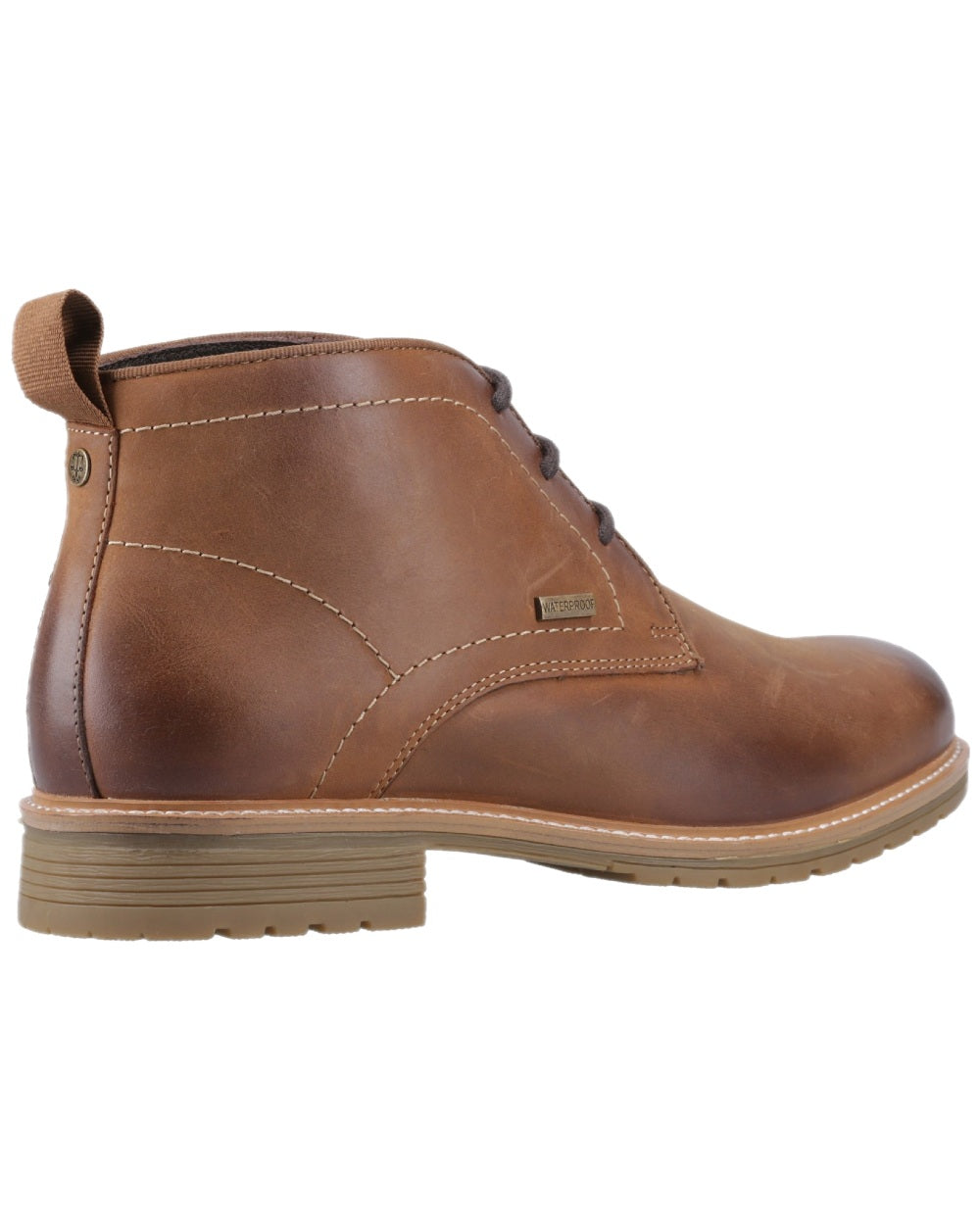 Dark Tan Coloured Hunter Mens Jura Ankle Boots on white background #colour_dark-tan