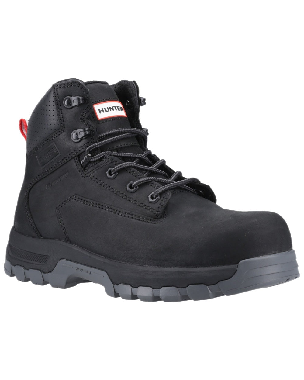 Black Coloured Hunter Mens Lightning Safety Boots on white background #colour_black