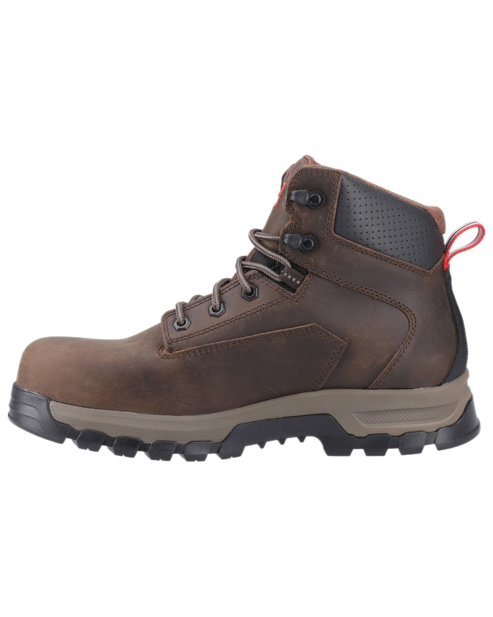 Brown Coloured Hunter Mens Lightning Safety Boots on white background #colour_brown