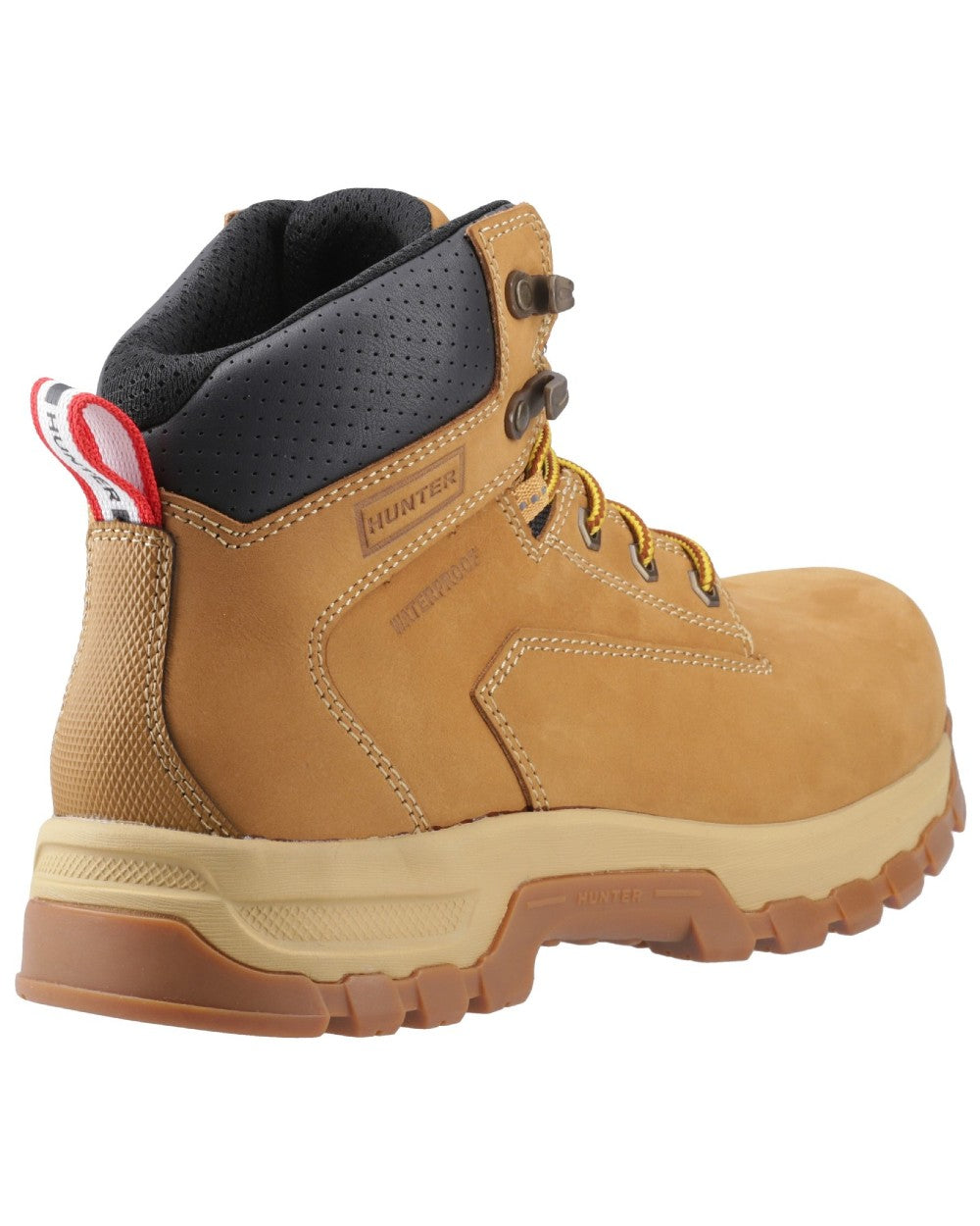 Honey Coloured Hunter Mens Lightning Safety Boots on white background #colour_honey