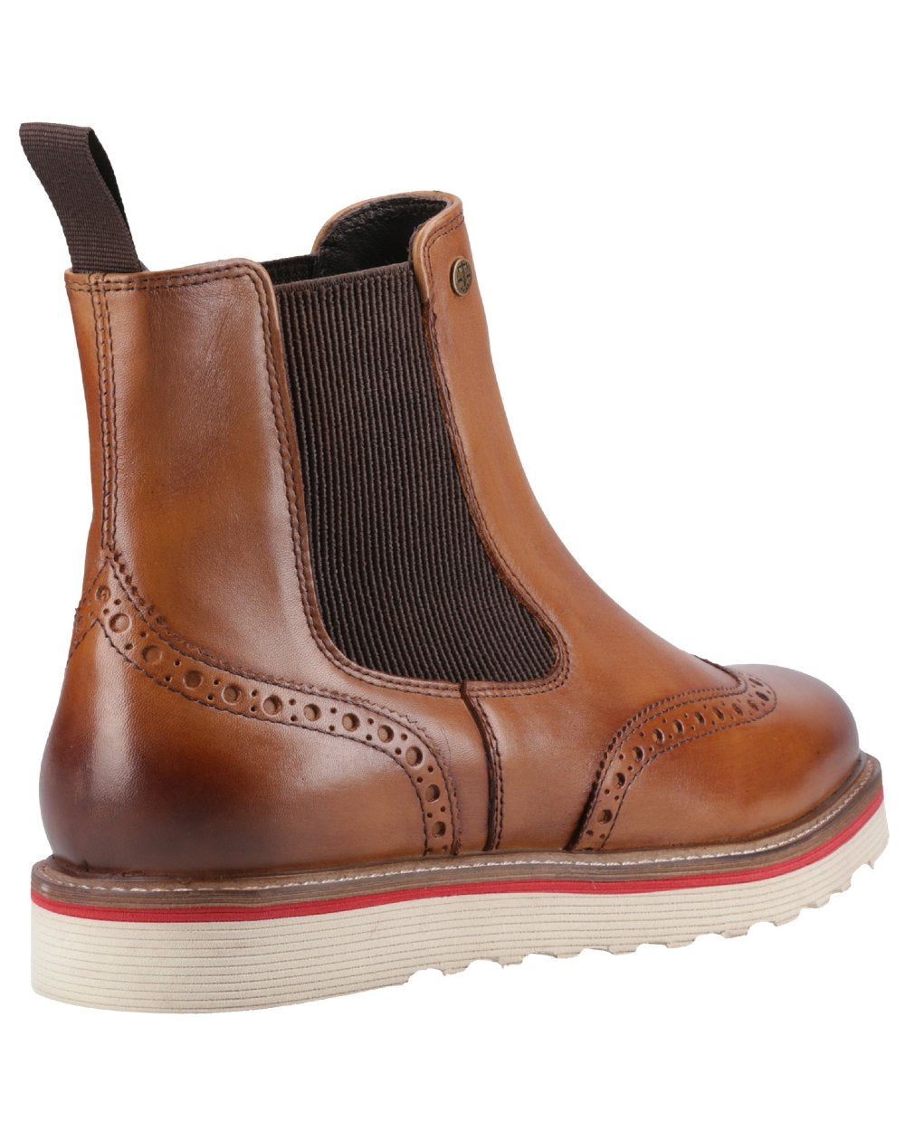 Tan Coloured Hunter Mens Orkney Brogue Dealer Boots on white background #colour_tan