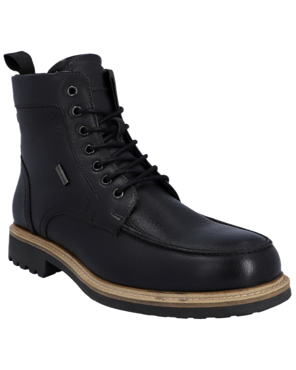 Black Coloured Hunter Mens Shaws Waterproof Ankle Boots on white background #colour_black
