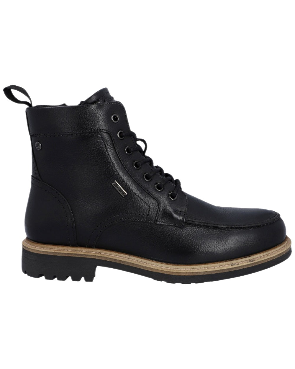 Black Coloured Hunter Mens Shaws Waterproof Ankle Boots on white background #colour_black