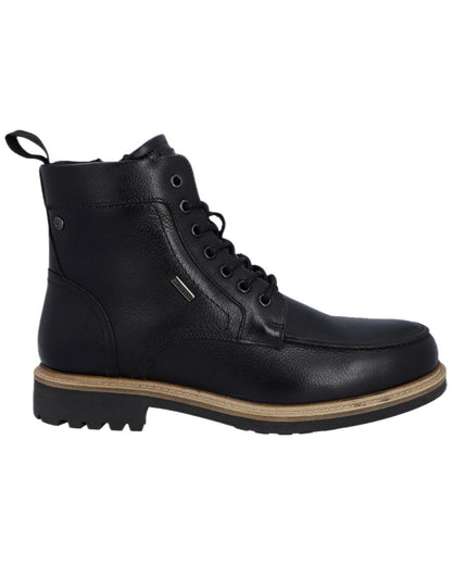 Black Coloured Hunter Mens Shaws Waterproof Ankle Boots on white background #colour_black