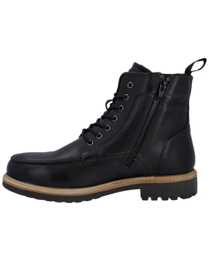 Black Coloured Hunter Mens Shaws Waterproof Ankle Boots on white background #colour_black