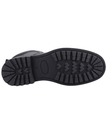Black Coloured Hunter Mens Shaws Waterproof Ankle Boots on white background #colour_black