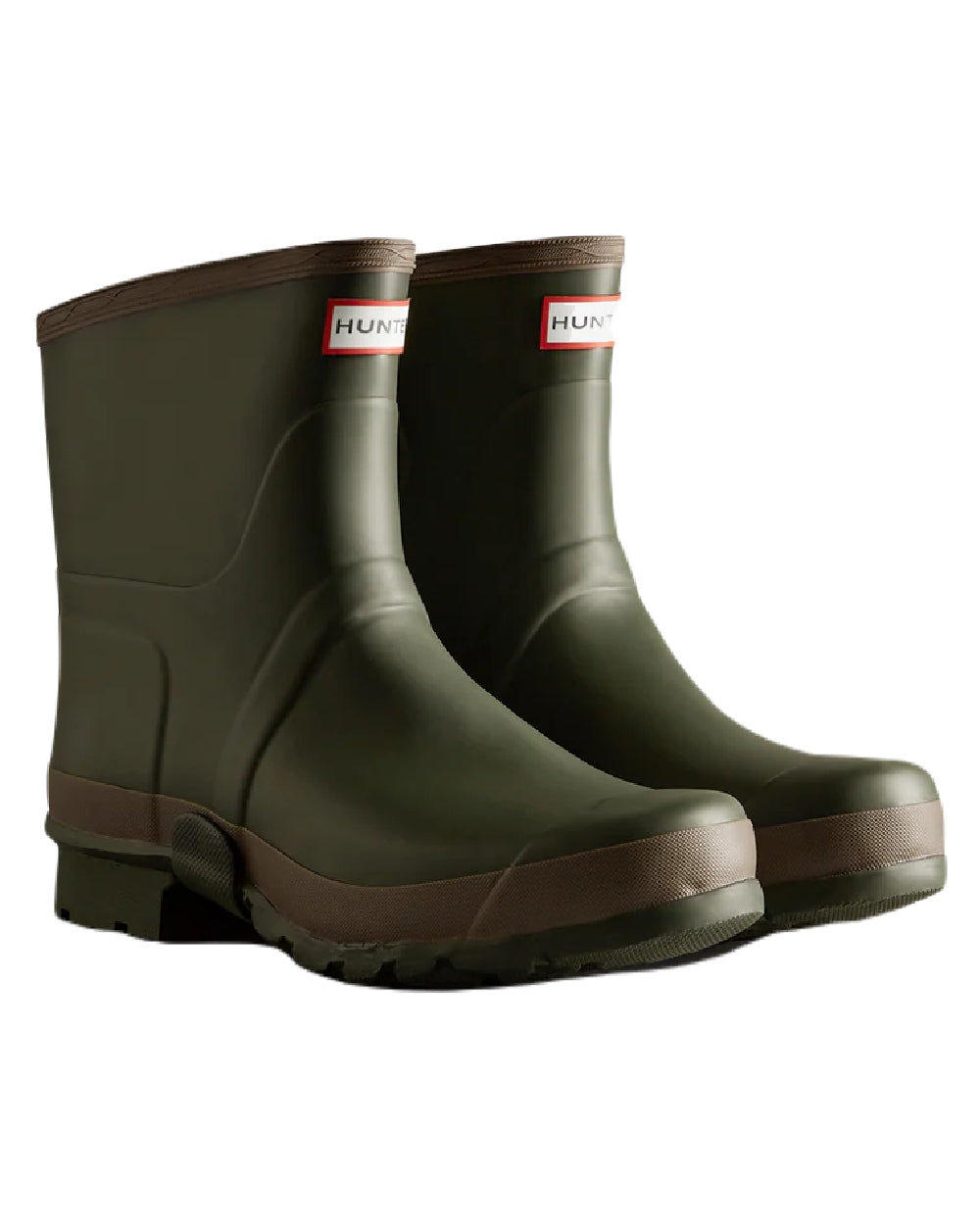 Hunter Mens Short Gardener Wellington Boots on white background