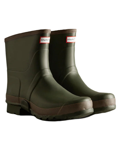 Hunter Mens Short Gardener Wellington Boots on white background