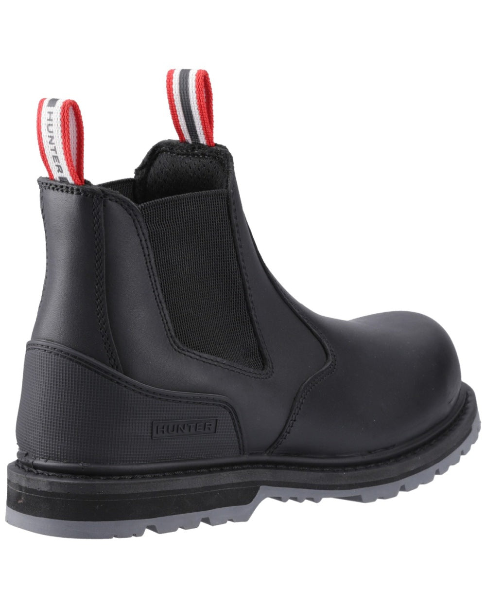Black Coloured Hunter Mens Thunder Dealer Boots on white background #colour_black