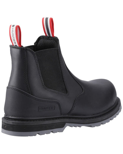 Black Coloured Hunter Mens Thunder Dealer Boots on white background #colour_black
