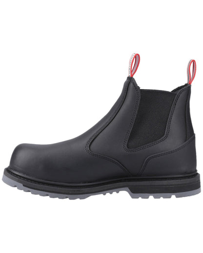 Black Coloured Hunter Mens Thunder Dealer Boots on white background #colour_black