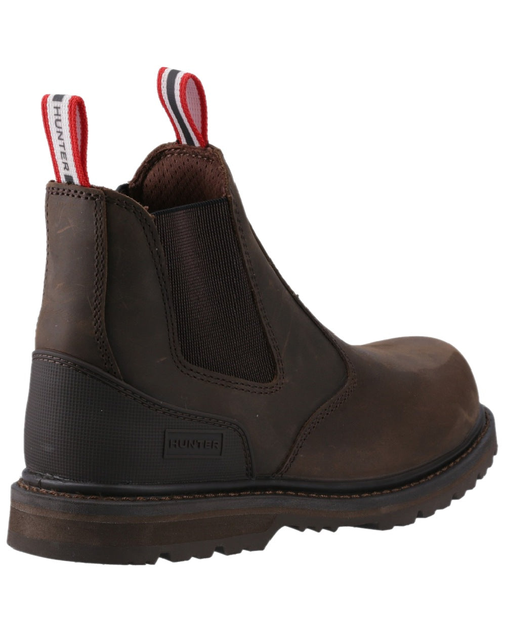 Brown Coloured Hunter Mens Thunder Dealer Boots on white background #colour_brown