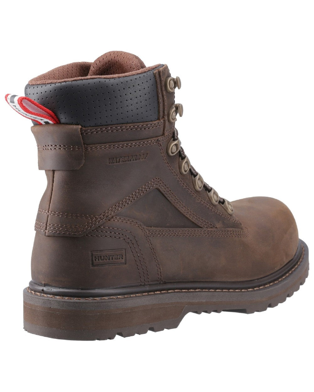 Brown Coloured Hunter Mens Tornado Safety Boots on white background #colour_brown