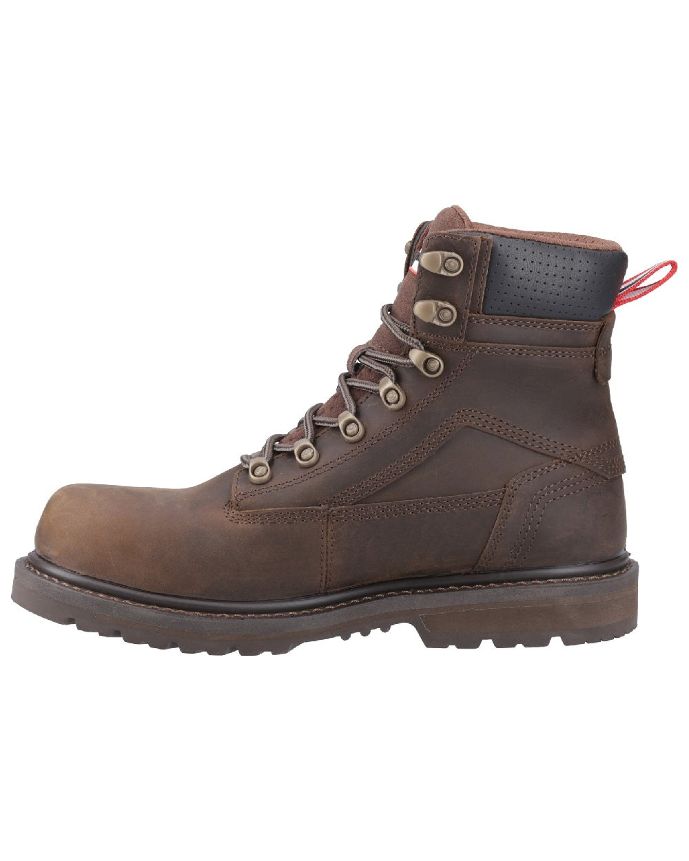 Brown Coloured Hunter Mens Tornado Safety Boots on white background #colour_brown